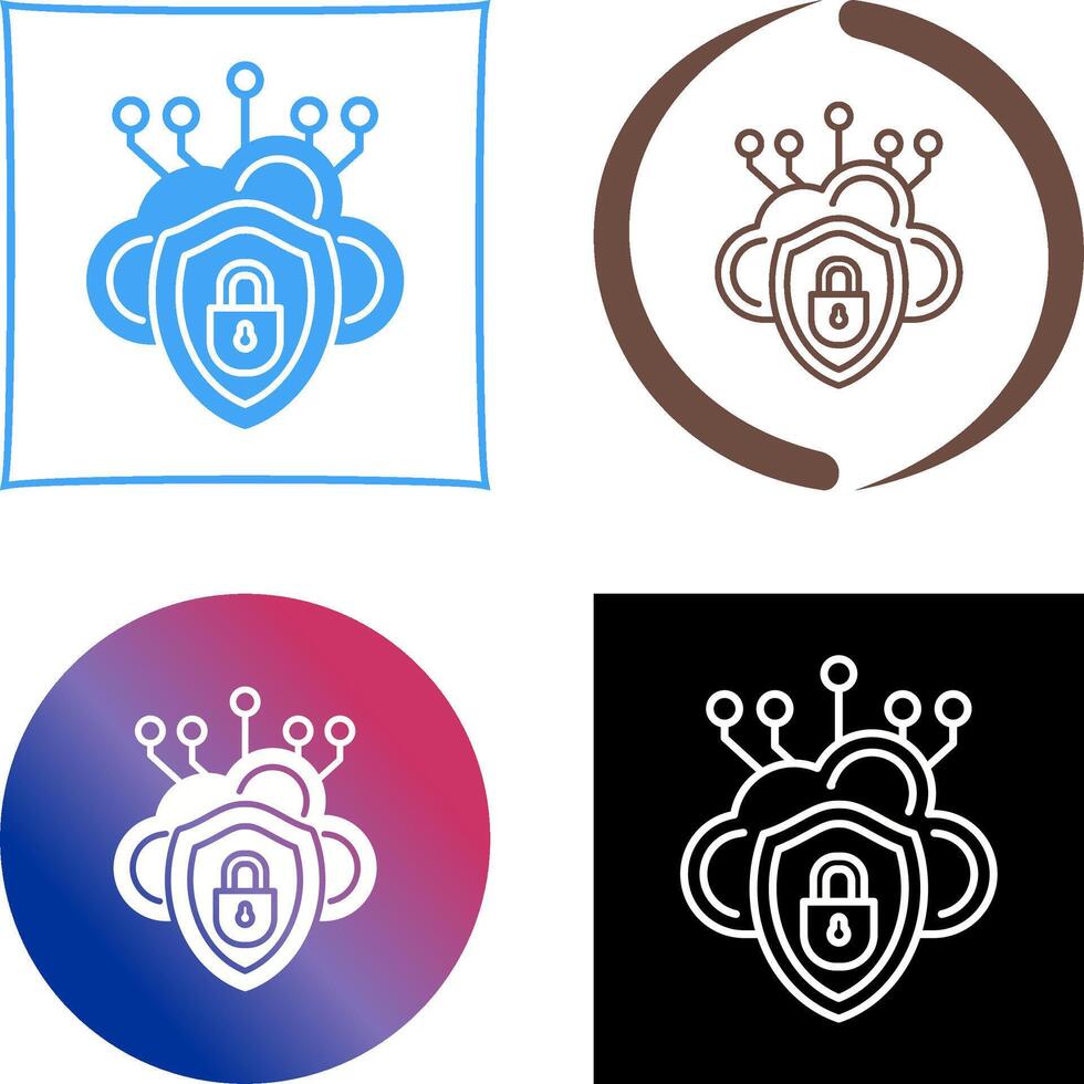Cloud Security Icon Design vector
