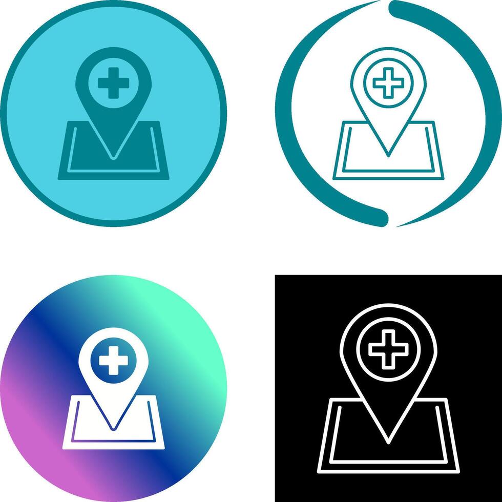 Location hospital Icon Design vector