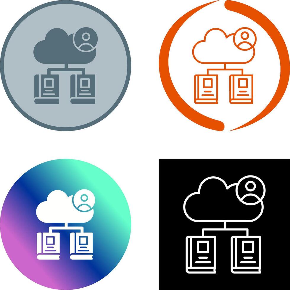 Cloud Library Icon Design vector