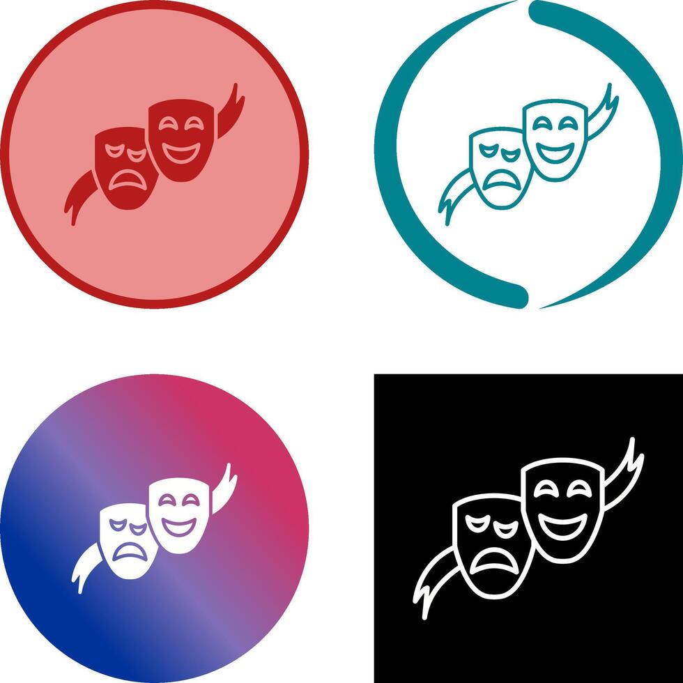 Theater Masks Icon Design vector