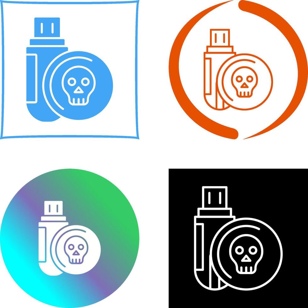 Infected Usb Drive Icon Design vector