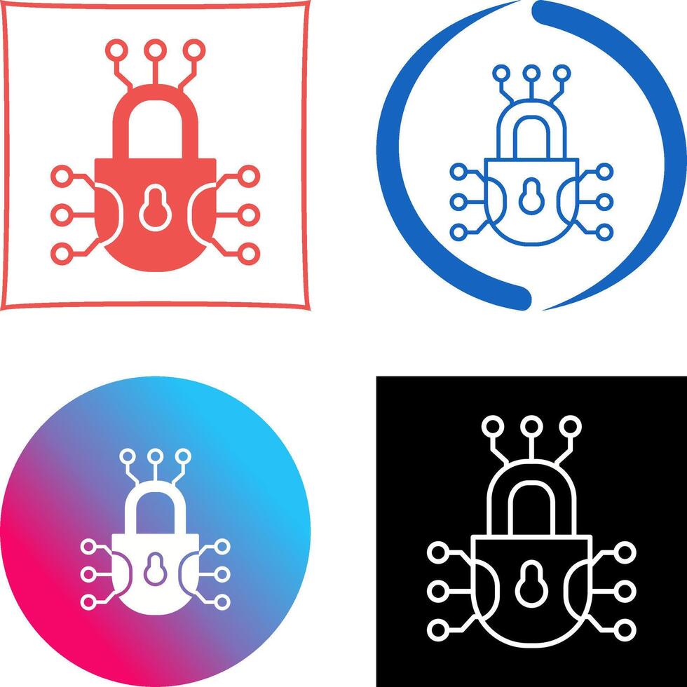 ciber defensa icono diseño vector