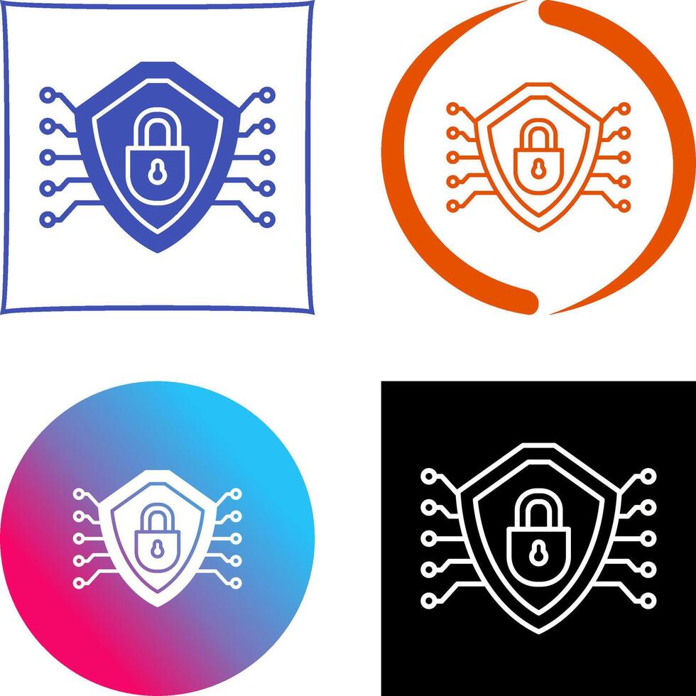 Cyber Security Icon Design vector