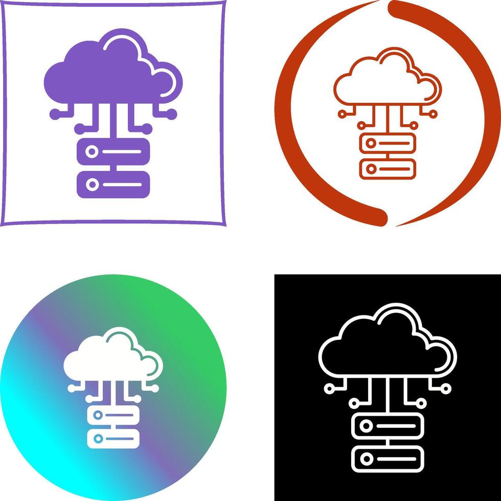 Cloud Database Icon Design vector