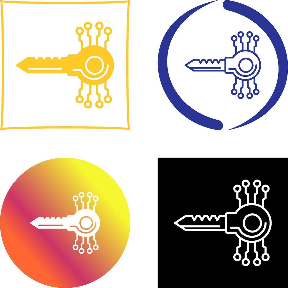 Key Code Icon Design vector