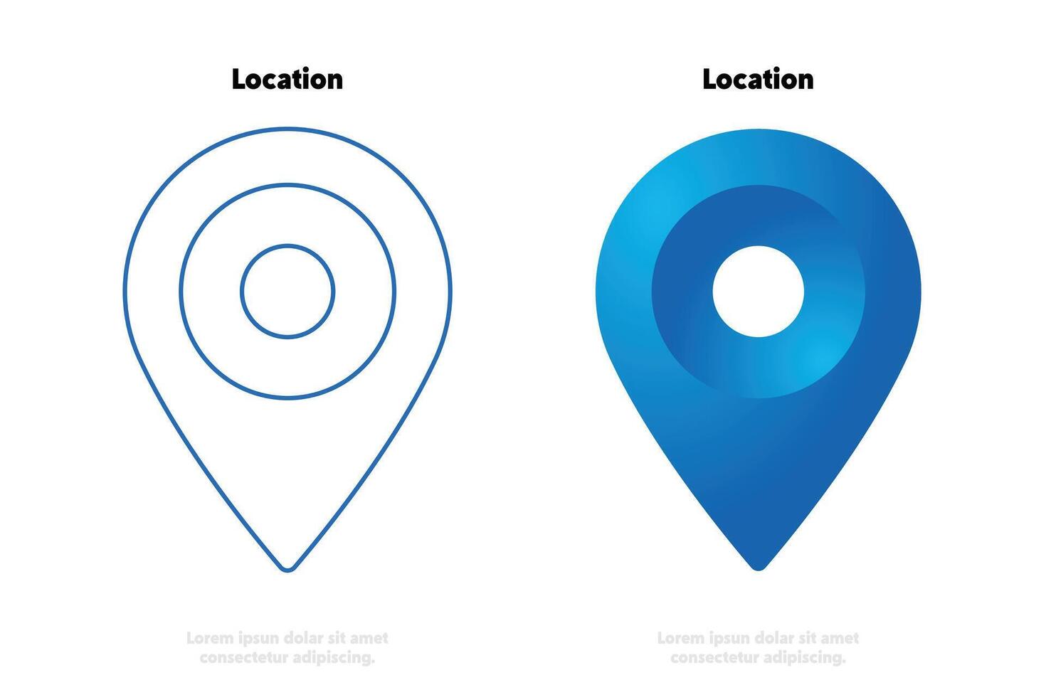 location icon. concept blue icon design Converted vector