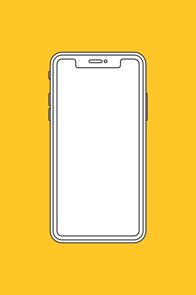 outline of smartphone drawing. elegant thin line style mobile phone design vector