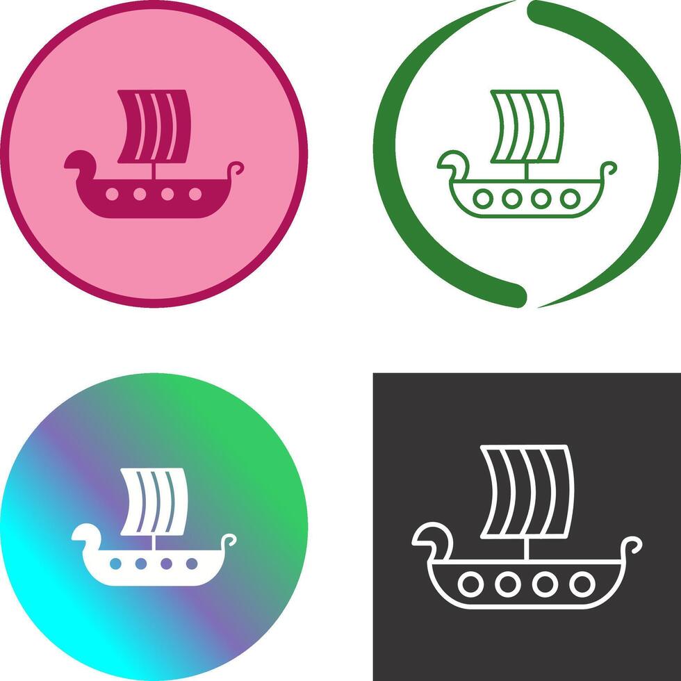 Viking Ship Icon Design vector