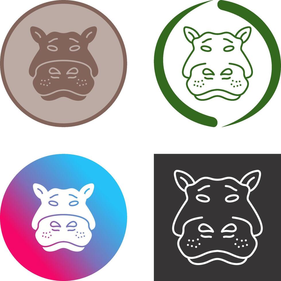 Hippo Icon Design vector