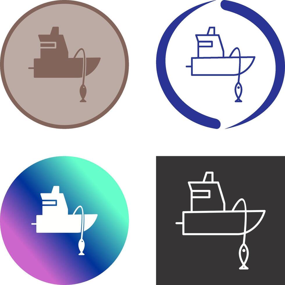 Fishing Boat Icon Design vector