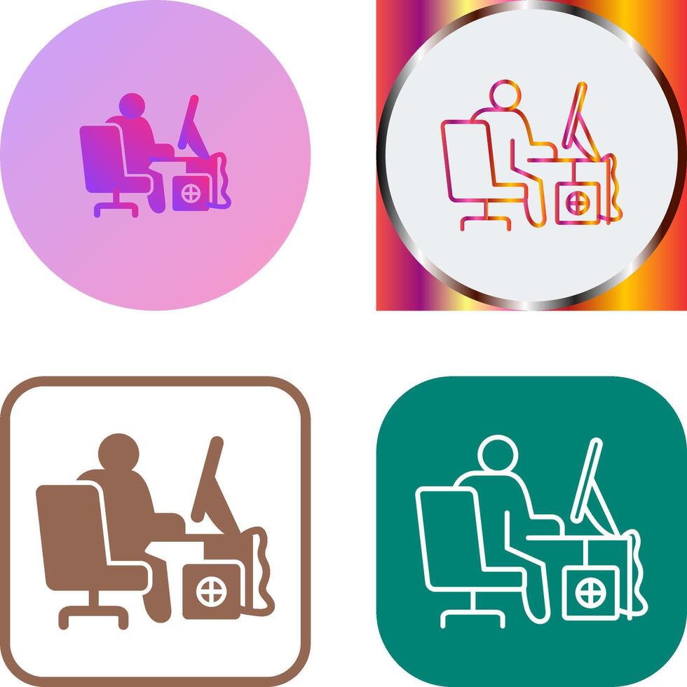 Computer Worker Icon Design vector