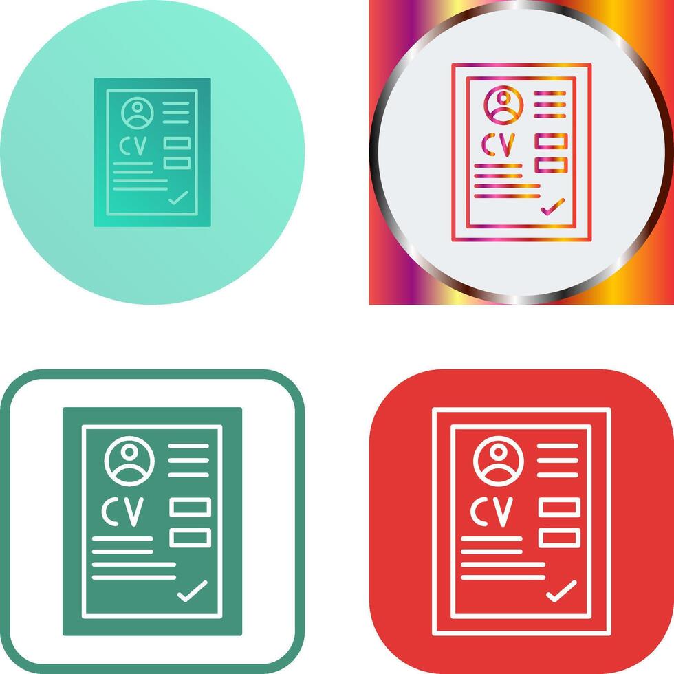 CV Icon Design vector