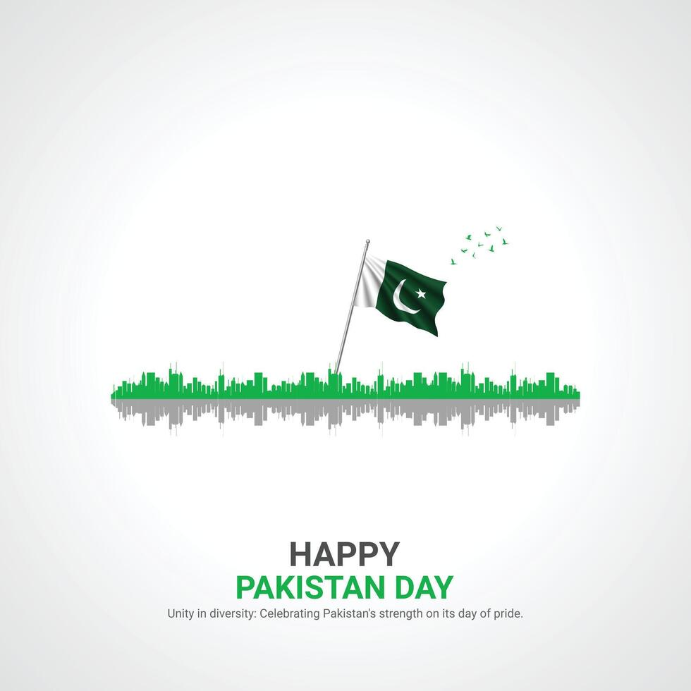 pakistan resolution day. pakistan resolution day creative ads design. post, , 3D illustration. vector