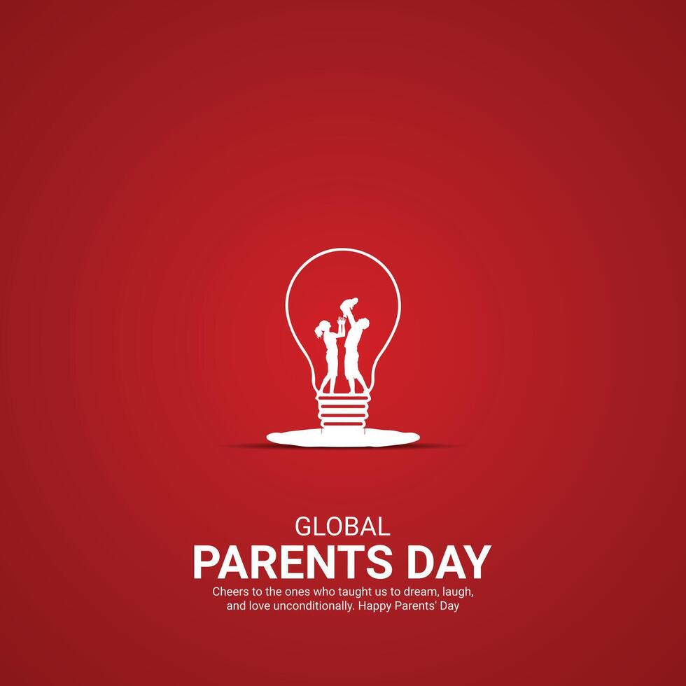 global parent's day. parent's day creative ads design Jun 1 . social media poster, , 3D illustration. vector