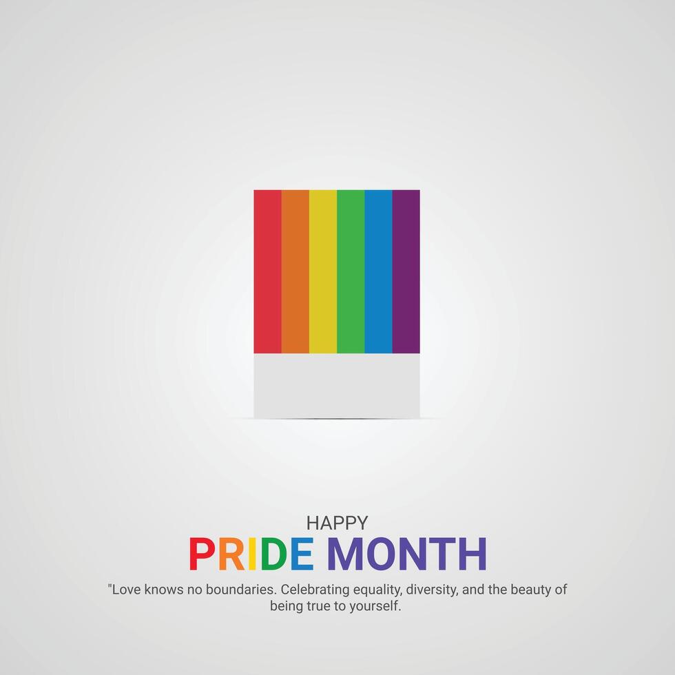 LGBT Pride Month day. LGBT Pride Month day creative ads design Jun 1, 3d illustration. vector