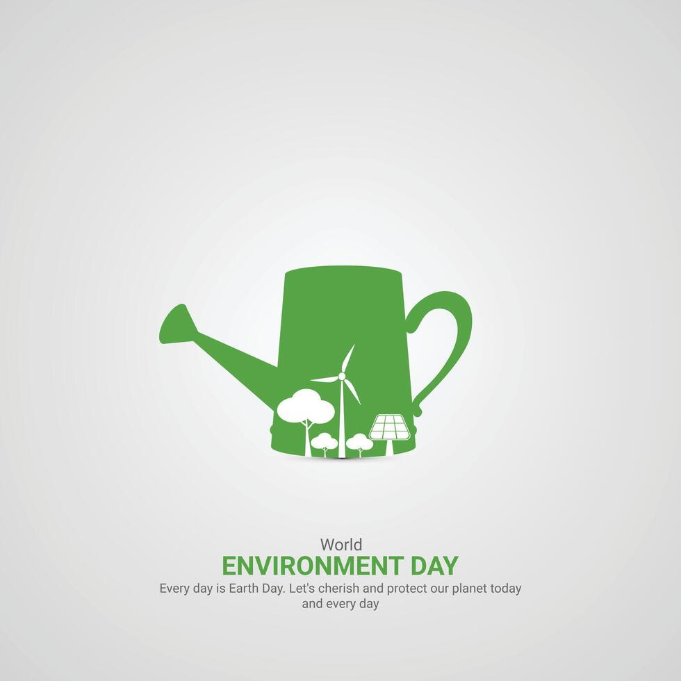 World environment day. World environment day creative ads. June 5 poster, banner illustration . 3D vector