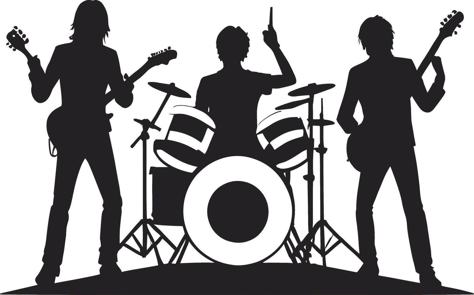 Set of silhouettes of musicians on a white background. illustration vector