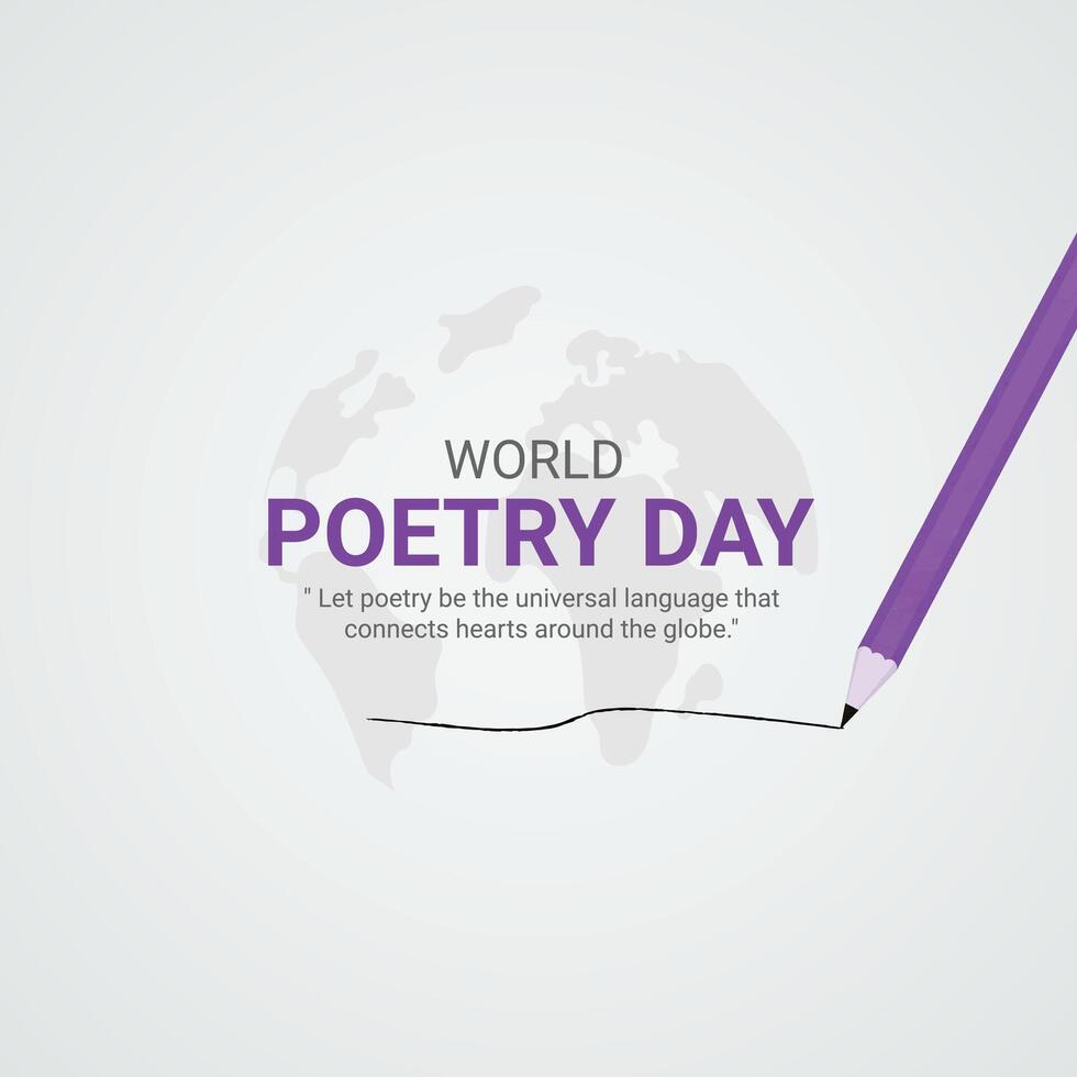 World poetry day creative ads design. March 21 World poetry day social media poster 3D illustration. vector