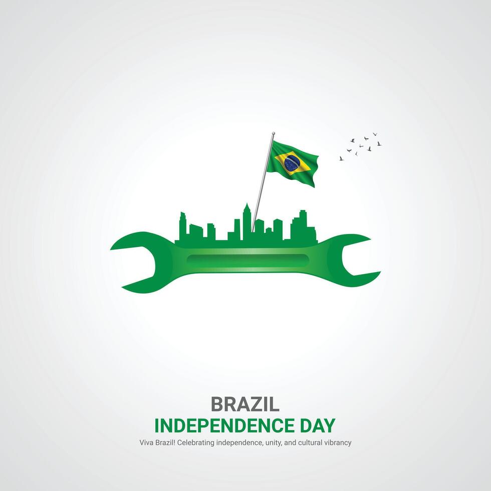 brazil independence day. brazil independence day creative ads design. social media post, , 3D illustration. vector