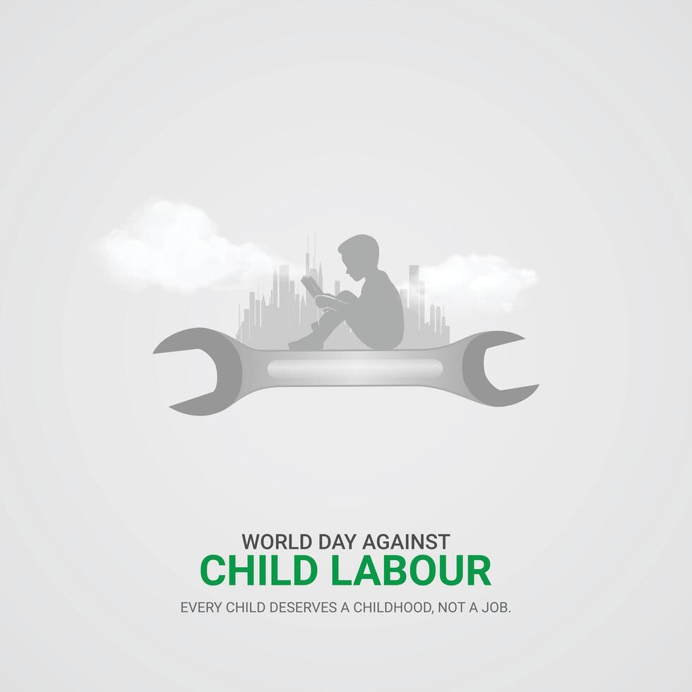 World day against Child labour. Child labour creative ads design 12 June. , 3D illustration. vector