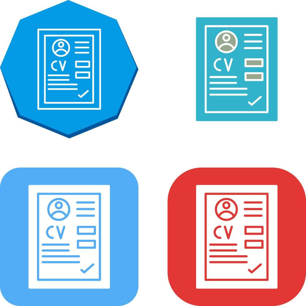 CV Icon Design vector