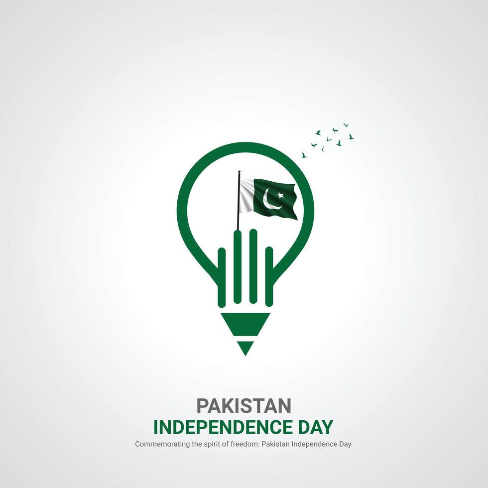 pakistan independence day. pakistan independence day creative ads design. post, , 3D illustration. vector