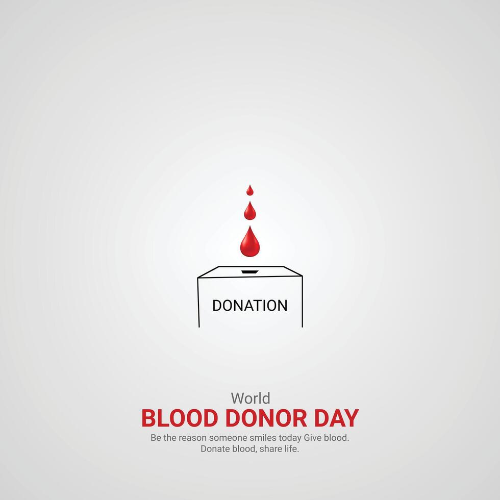 World Blood Donor Day. world Blood Donor Day creative ads design june 14. , illustration, 3d vector