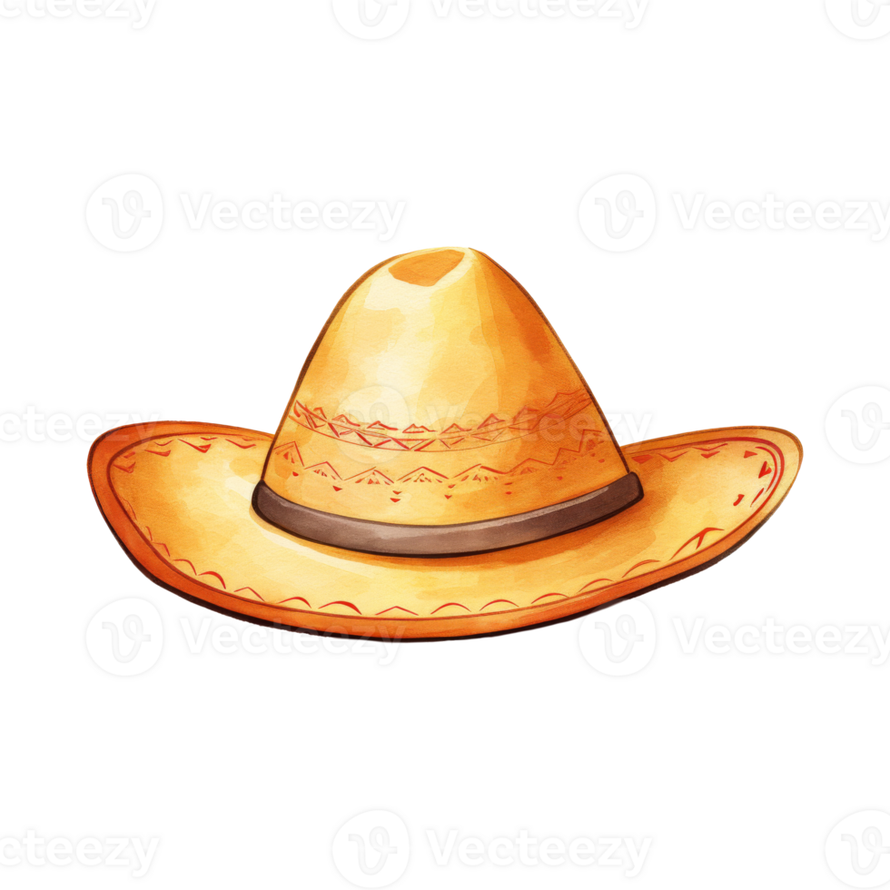 Handmade Straw Sombrero with Wide Brim png