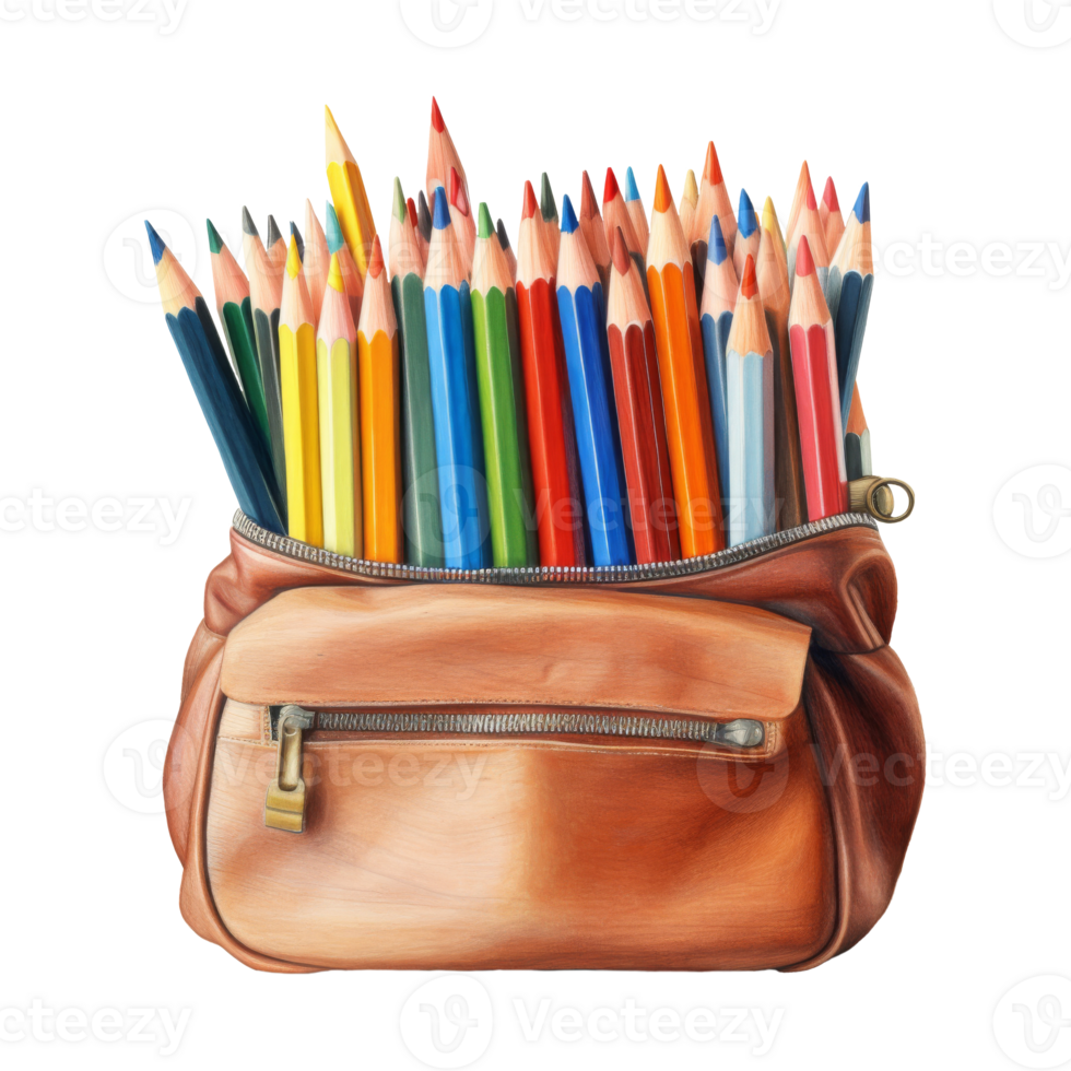 Colored Pencils Set in Colorful Cases png