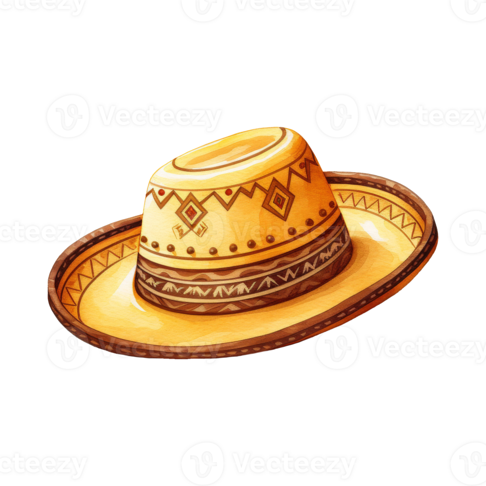 Handmade Straw Sombrero with Wide Brim png