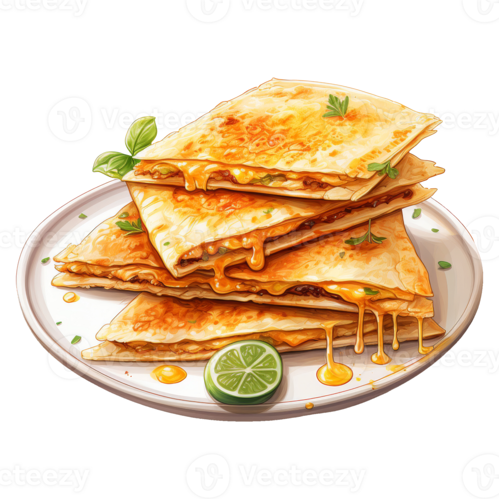 Quesadilla with Melted Cheese Stretching png