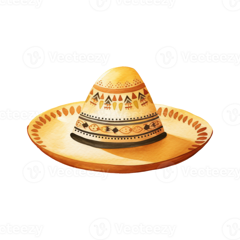 Handmade Straw Sombrero with Wide Brim png
