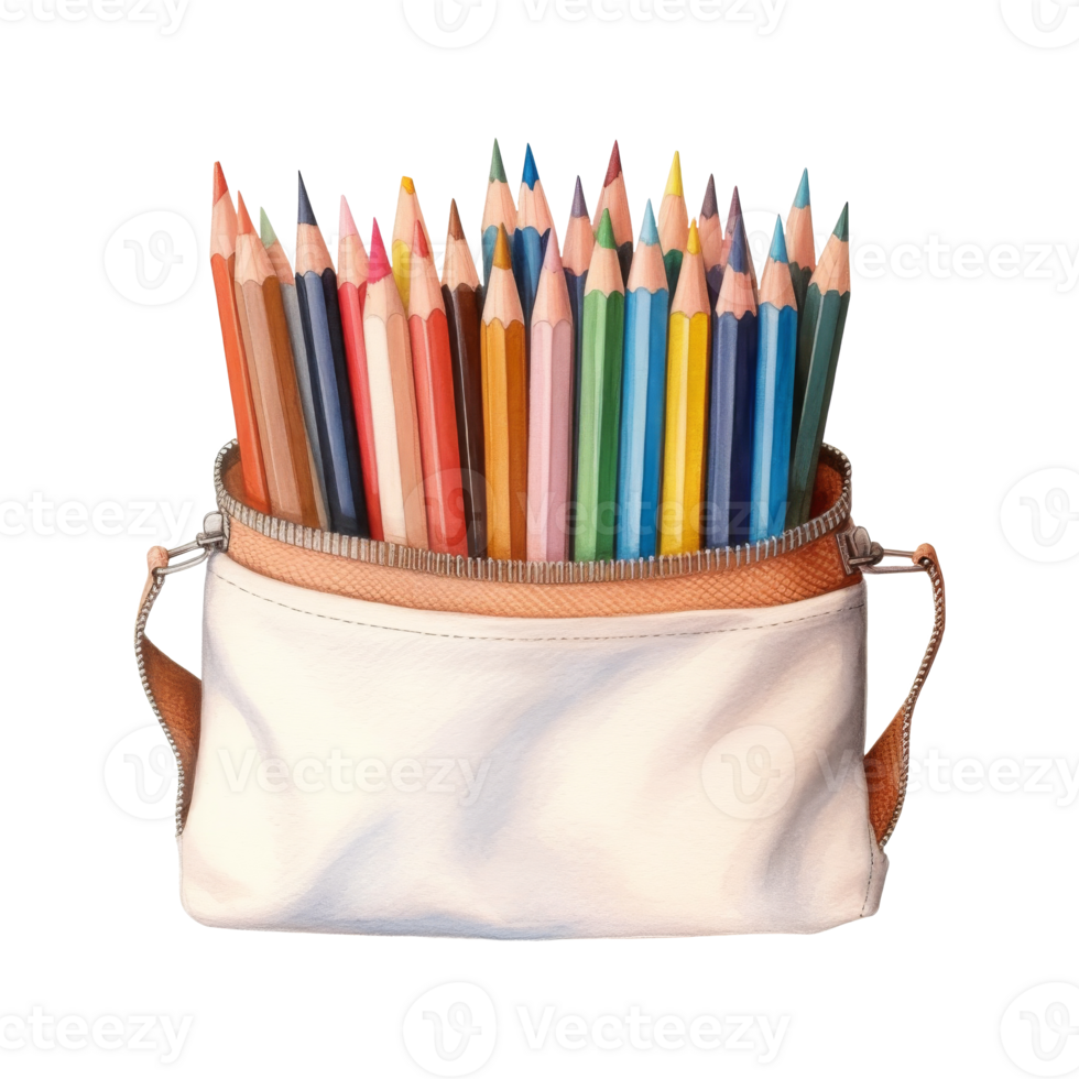 Colored Pencils Set in Colorful Cases png