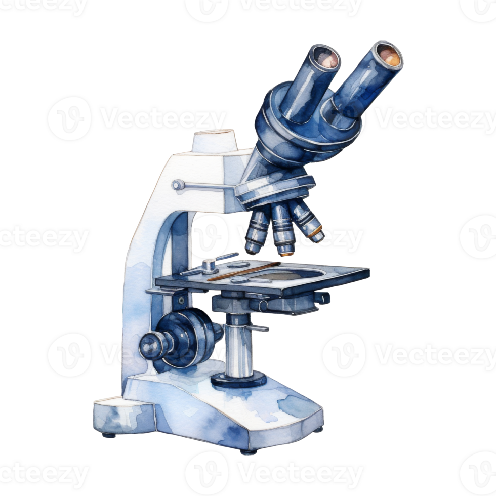 Watercolor Microscopes in Vibrant Colors png