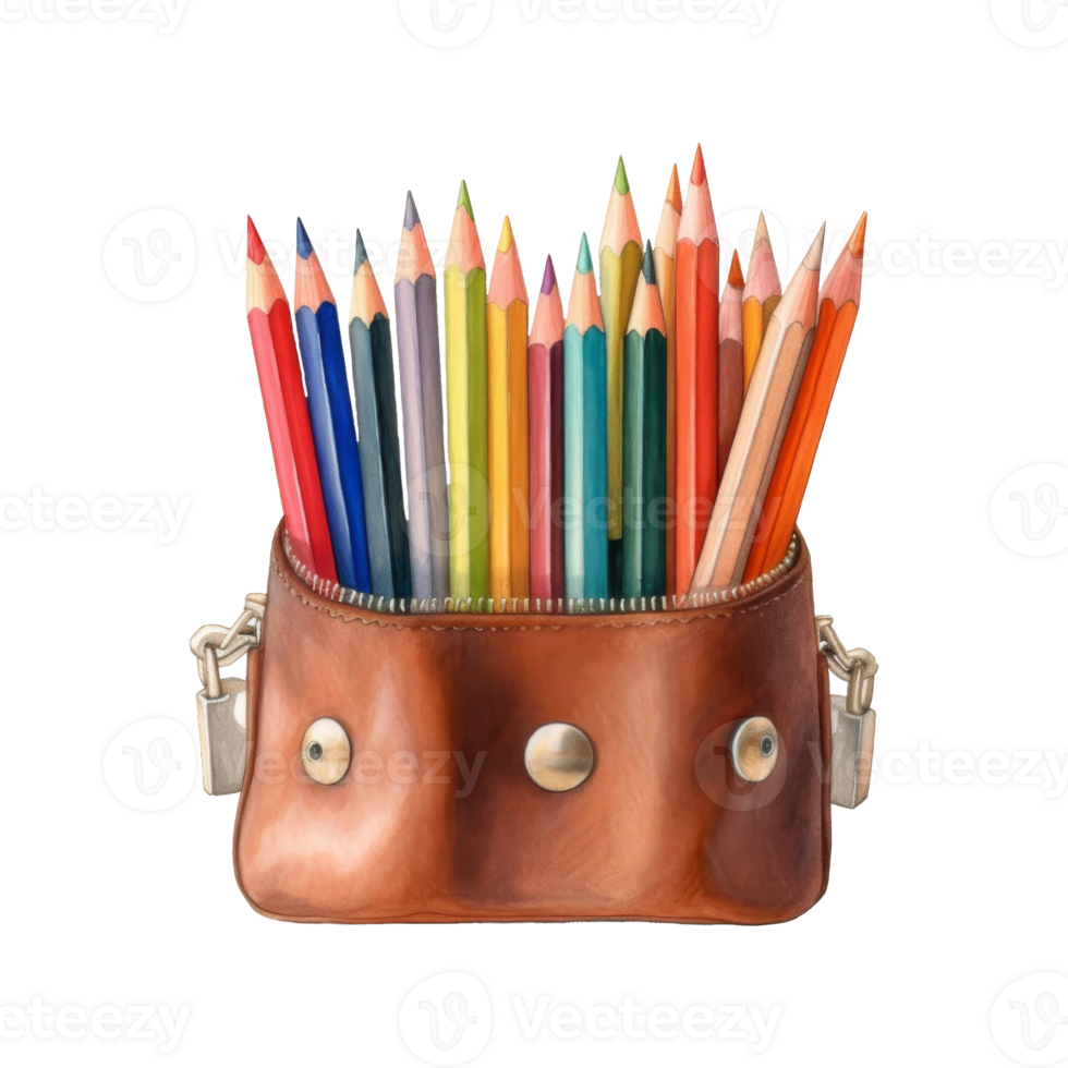 Colored Pencils Set in Colorful Cases png