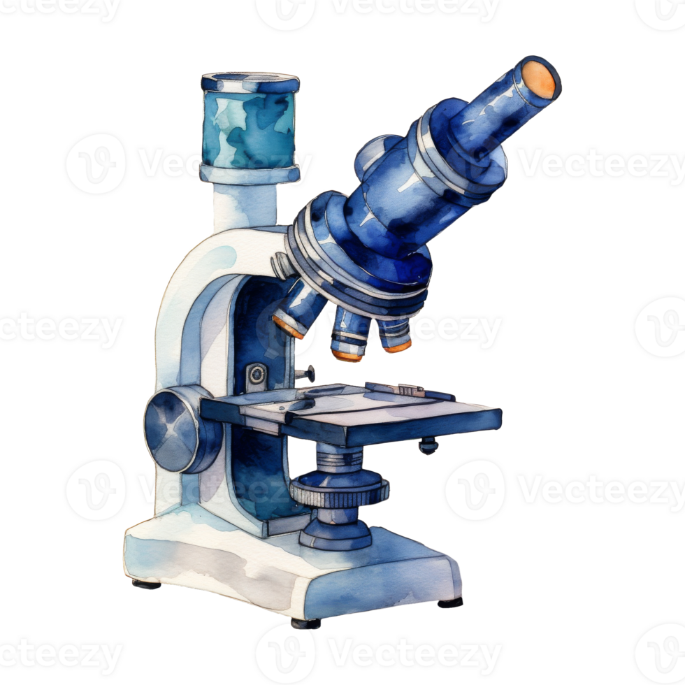 Watercolor Microscopes in Vibrant Colors png