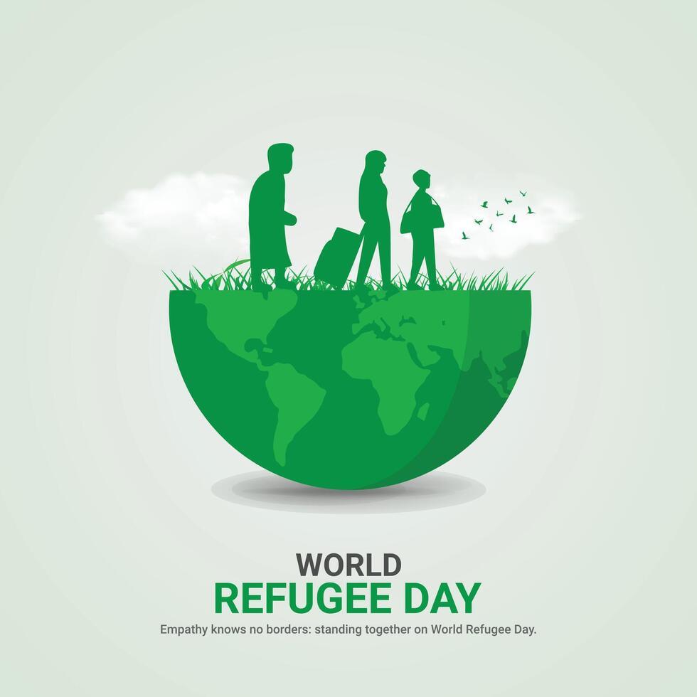 international refugee day. international refugee day creative ads design. june 20. , art, illustration, 3d vector