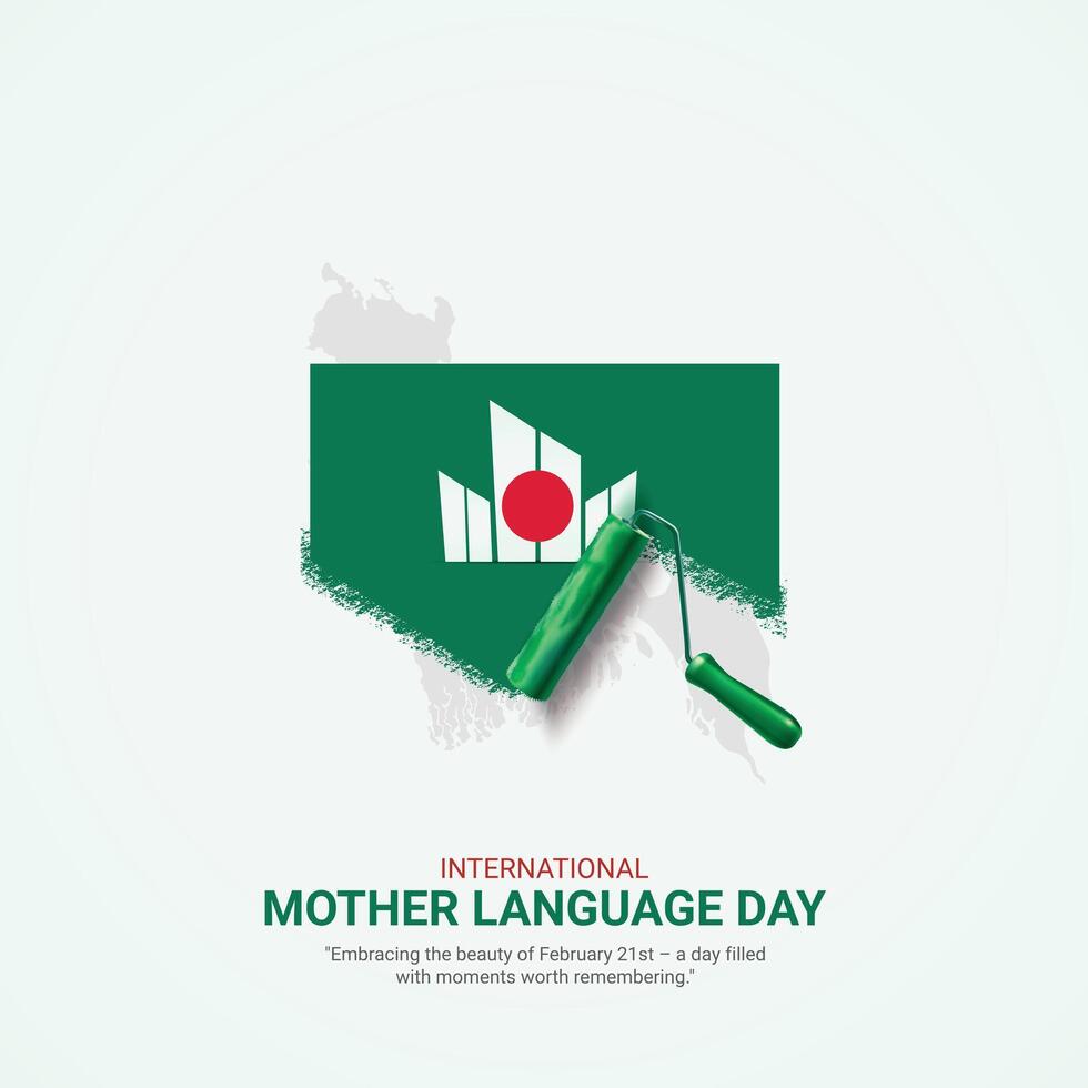 International Mother Language Day creative ads. 21 February Mother Language Day of Bangladesh. poster, banner illustration . 3D vector