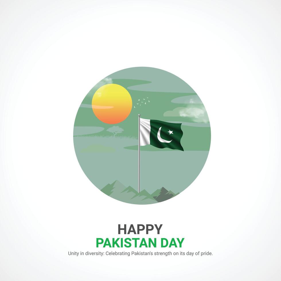 pakistan resolution day. pakistan resolution day creative ads design. post, , 3D illustration. vector