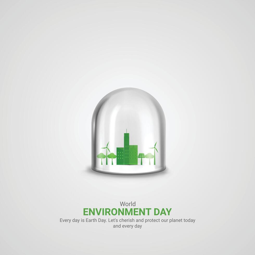 World environment day. World environment day creative ads. June 5 poster, banner illustration . 3D vector