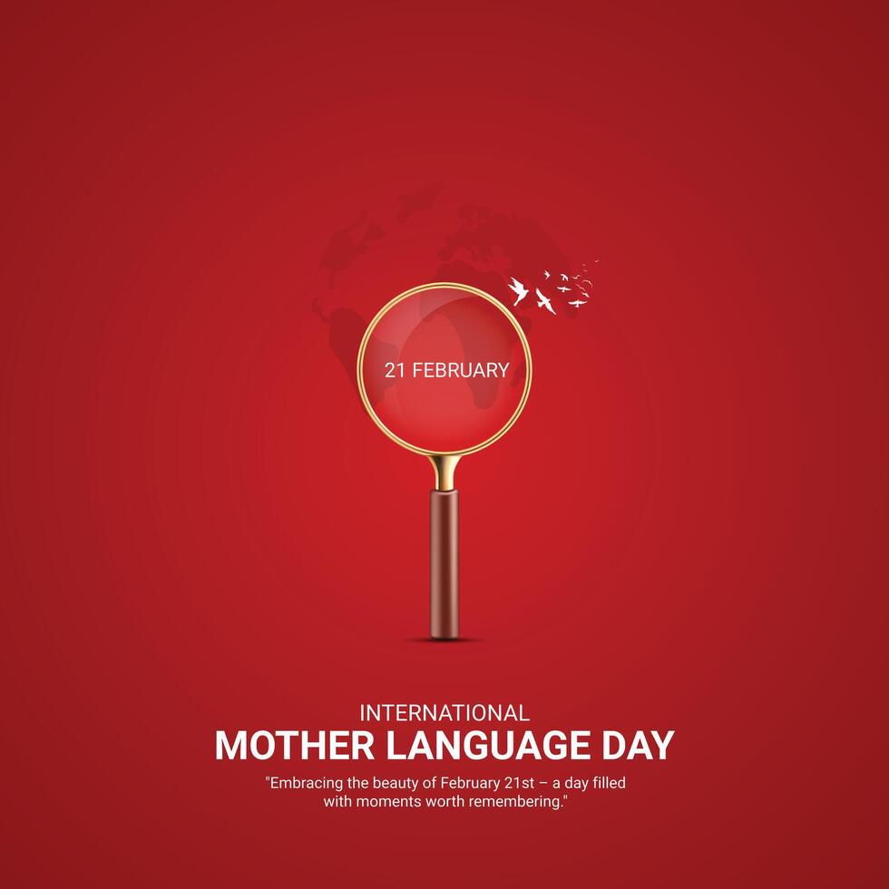 International Mother Language Day creative ads. 21 February Mother Language Day of Bangladesh. poster, banner illustration . 3D vector