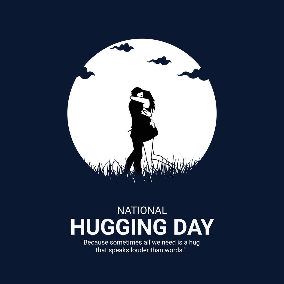 National Hugging Day, celebrated on January 21, creative design for social media ads vector
