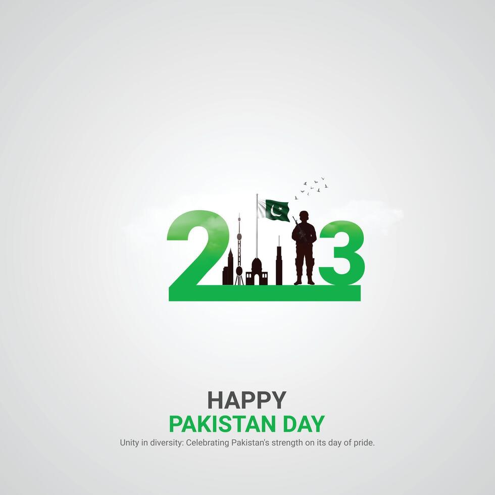 pakistan resolution day. pakistan resolution day creative ads design. post, , 3D illustration. vector