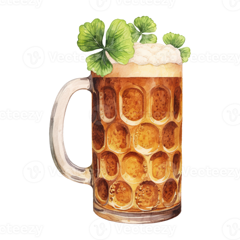 Festive Clover Beer Mugs for Celebratory Toasts png