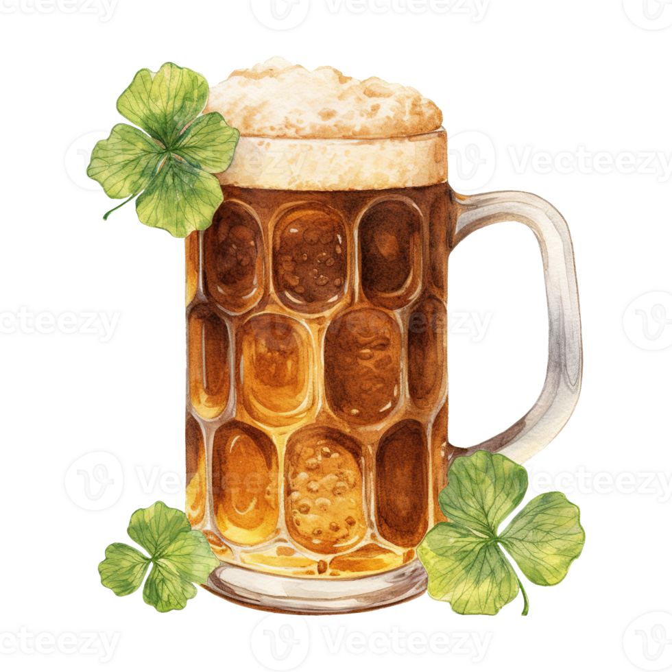 Festive Clover Beer Mugs for Celebratory Toasts png