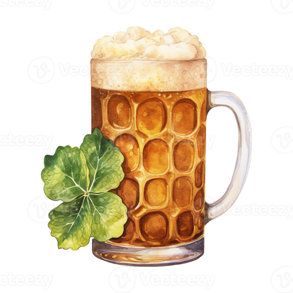 Festive Clover Beer Mugs for Celebratory Toasts png