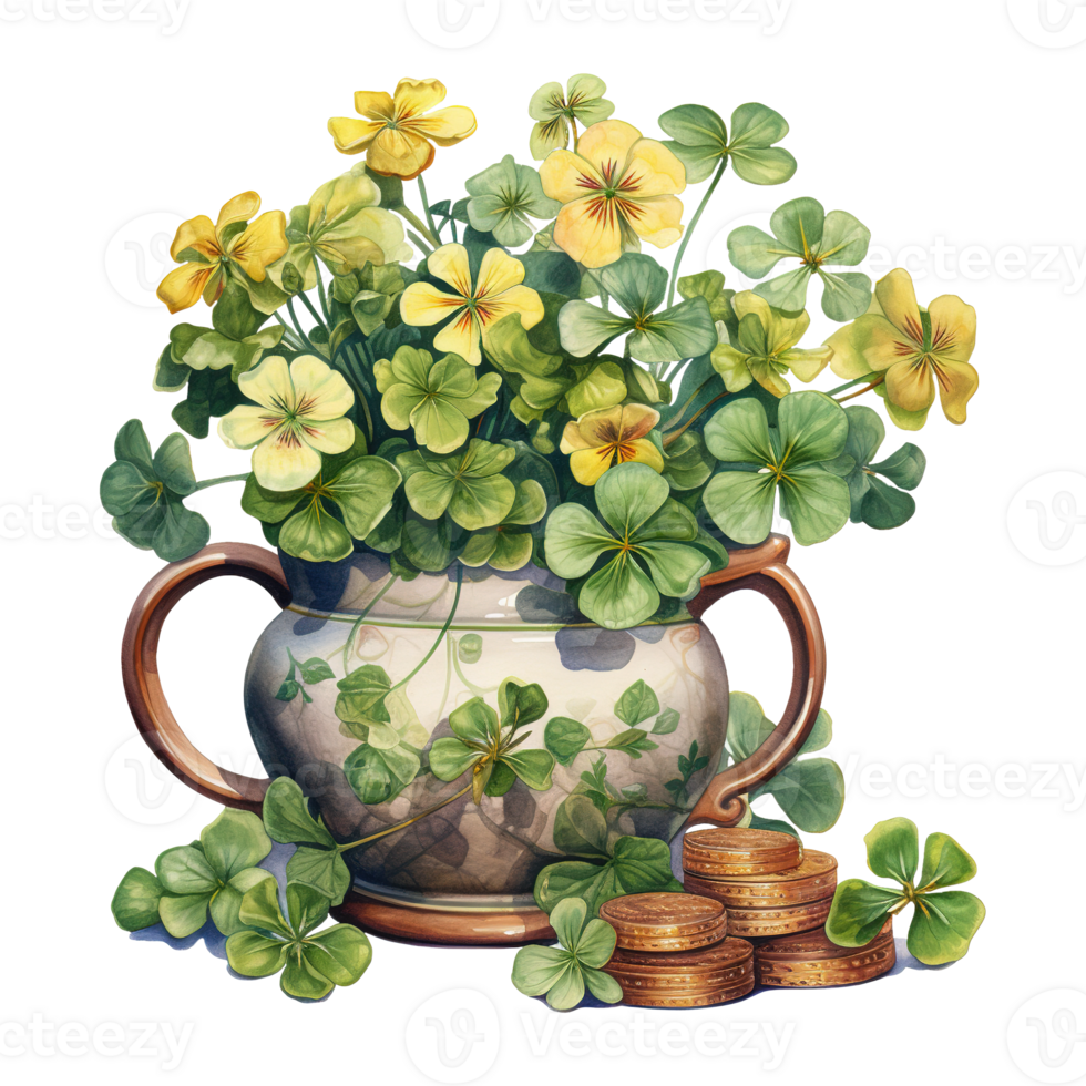 Bring Luck and Cheer with Shamrocks and Coins png