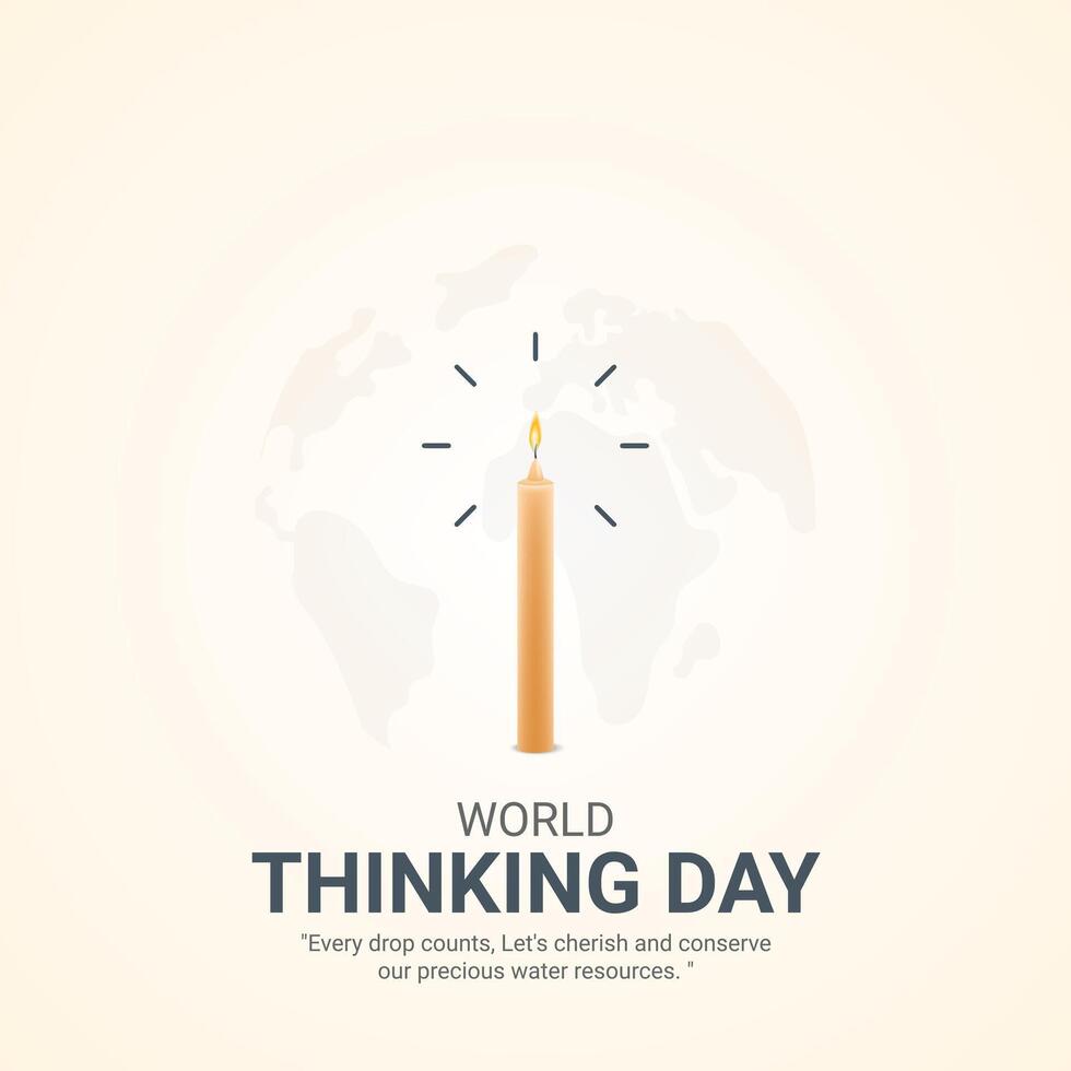 World Thinking Day. World Thinking Day creative ads design Feb 22 . social media poster, , 3D illustration. vector