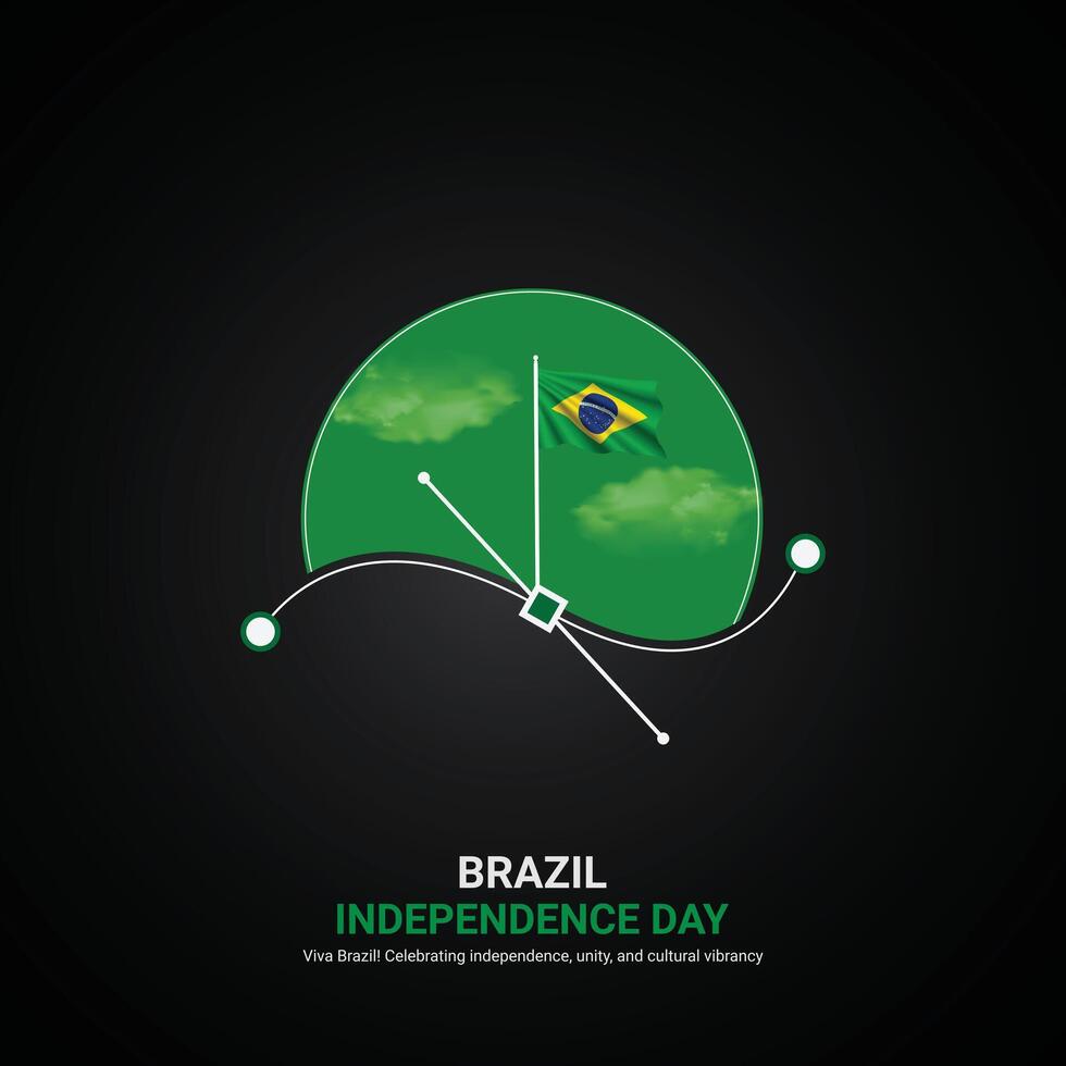 brazil independence day. brazil independence day creative ads design. social media post, , 3D illustration. vector