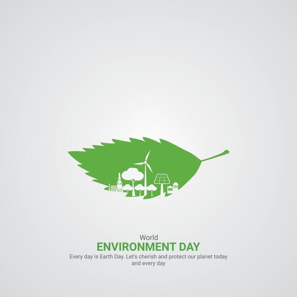 World environment day. World environment day creative ads. June 5 poster, banner illustration . 3D vector